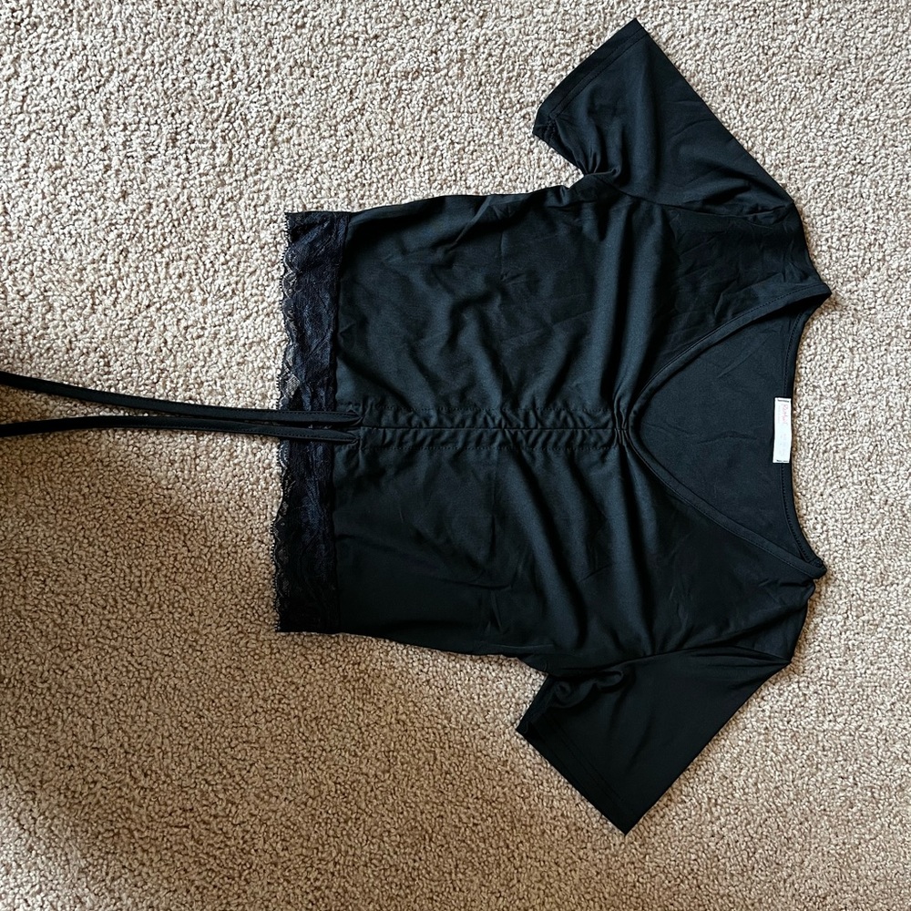 Black crop top, from ROMWE, size M, never worn